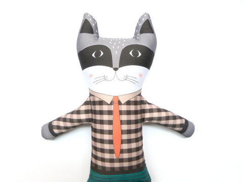 Raccoon Doll - Fabric Rag Doll